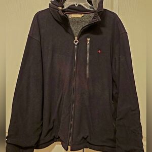 Burberry Black Hooded Jacket with Chest Pocket And Removable Hood.